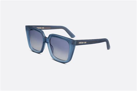 DiorOblique S1I Transparent Blue Square Sunglasses 